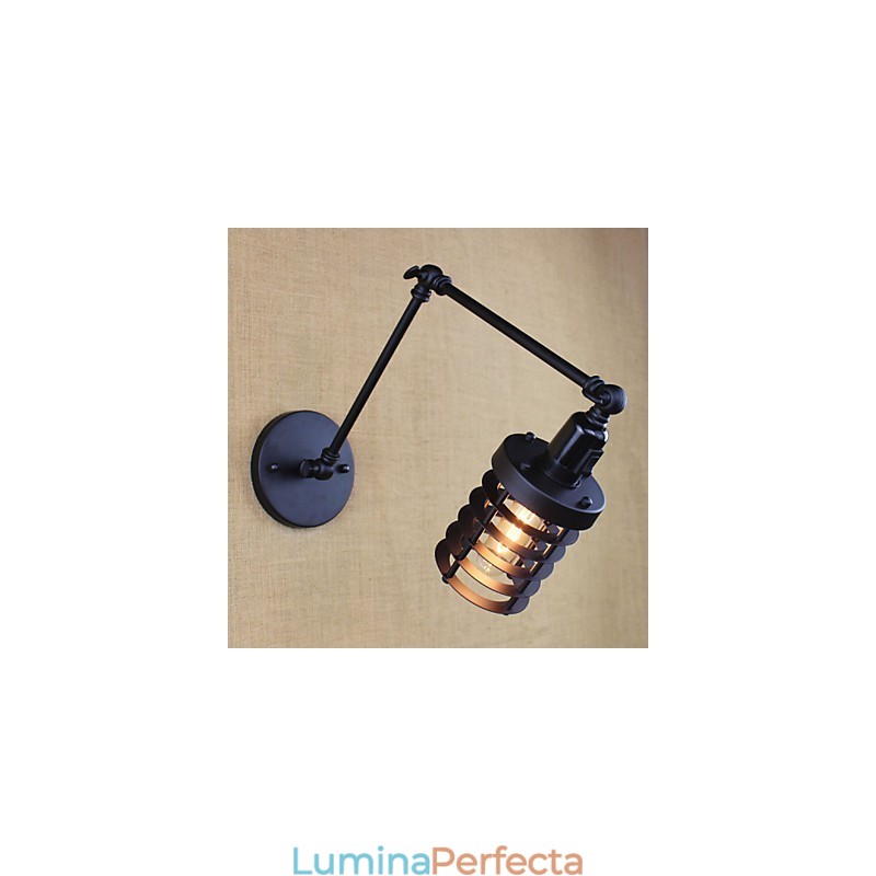 Stil Pat Hotel Eestaurant Proiect Brat Fier Dublu Retro Vintage Curea Neagra Comutator Lampa Perete