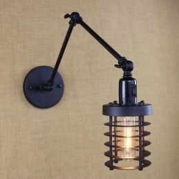 Stil Pat Hotel Eestaurant Proiect Brat Fier Dublu Retro Vintage Curea Neagra Comutator Lampa Perete