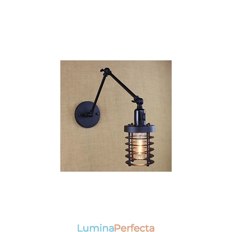 Stil Pat Hotel Eestaurant Proiect Brat Fier Dublu Retro Vintage Curea Neagra Comutator Lampa Perete
