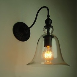 Aplica de perete vintage cu o lumina din otel si sticla