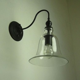 Aplica de perete vintage cu o lumina din otel si sticla
