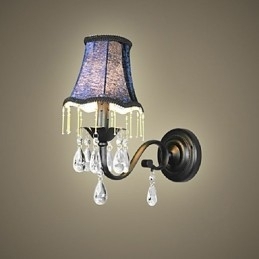 Lampă de perete din cristal cu abajur din material, cea mai vândută în Europa și SUA