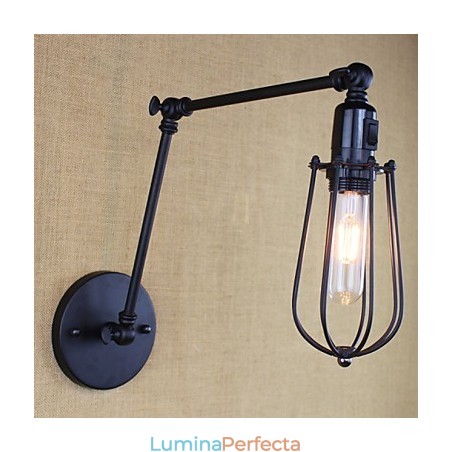 Stil Pat Hotel Eestaurant Proiect Brat Fier Dublu Retro Vintage Curea Neagra Comutator Lampa De Perete