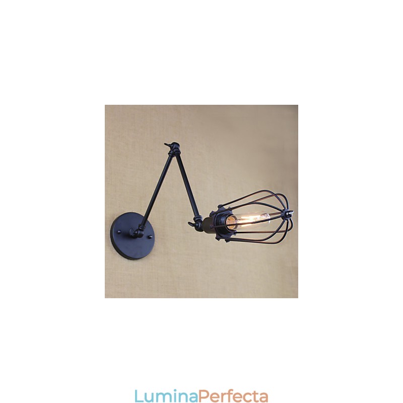 Stil Pat Hotel Eestaurant Proiect Brat Fier Dublu Retro Vintage Curea Neagra Comutator Lampa De Perete