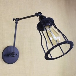 Stil Pat Hotel Eestaurant Proiect Brat Fier Dublu Retro Vintage Curea Neagra Comutator Lampa De Perete