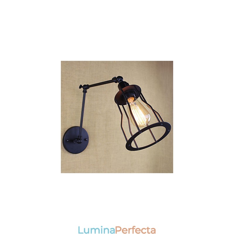 Stil Pat Hotel Eestaurant Proiect Brat Fier Dublu Retro Vintage Curea Neagra Comutator Lampa De Perete