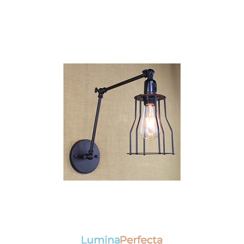 Stil Pat Hotel Eestaurant Proiect Brat Fier Dublu Retro Vintage Curea Neagra Comutator Lampa De Perete