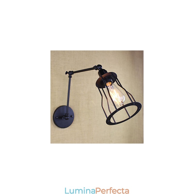 Stil Pat Hotel Eestaurant Proiect Brat Fier Dublu Retro Vintage Curea Neagra Comutator Lampa De Perete