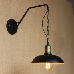 Aplică de perete cu personalitate simplă și creativă, lanț industrial american, retro cu culoar de fier pentru dormitor