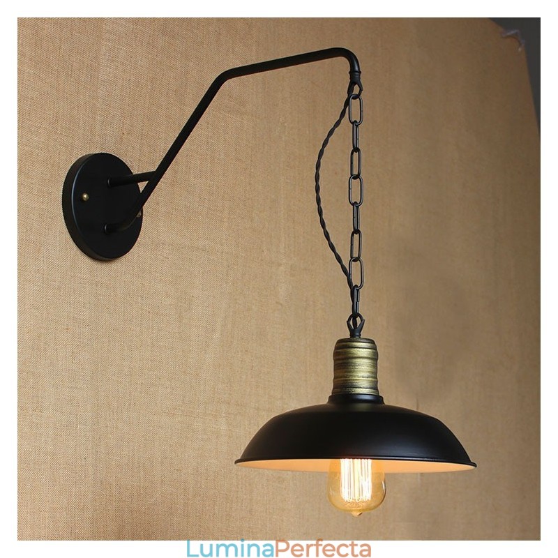Aplică de perete cu personalitate simplă și creativă, lanț industrial american, retro cu culoar de fier pentru dormitor