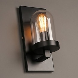 Lampă de perete creativă rurală din fier forjat din sticlă