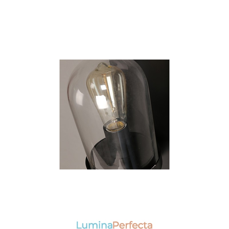 Lampă de perete creativă rurală din fier forjat din sticlă