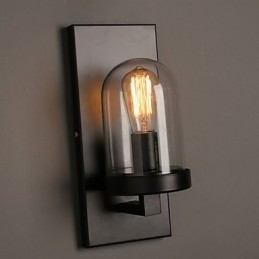 Lampă de perete creativă rurală din fier forjat din sticlă