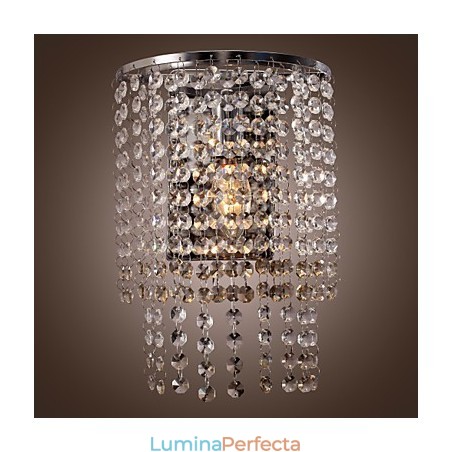 Aplică contemporană de perete din cristal cu 1 lumină