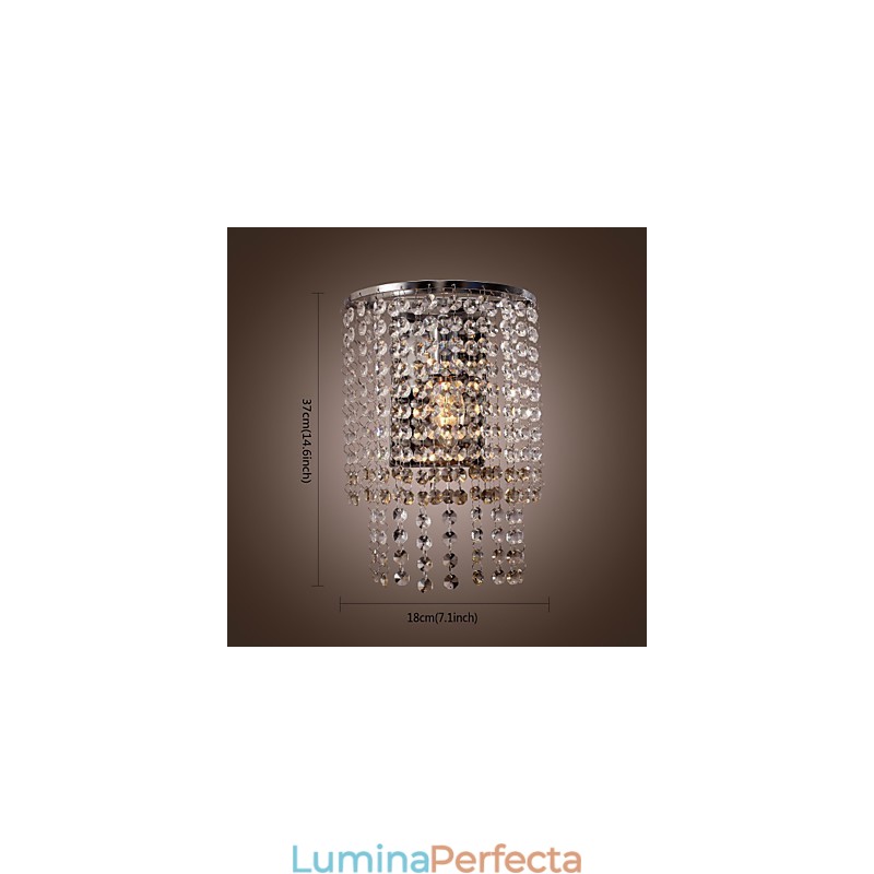 Aplică contemporană de perete din cristal cu 1 lumină