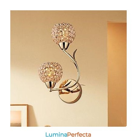 Aplică de perete din cristal K9 contractată și contemporană aurie Aplică de perete din cristal K9 contractată și contemporană aurie