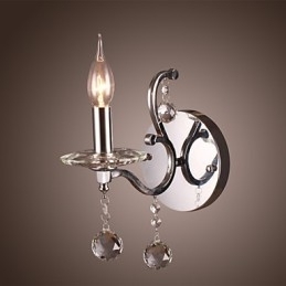 Aplica de perete din cristal argintiu cu 1 lumina