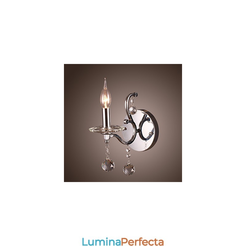 Aplica de perete din cristal argintiu cu 1 lumina