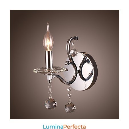 Aplica de perete din cristal argintiu cu 1 lumina Aplica de perete din cristal argintiu cu 1 lumina