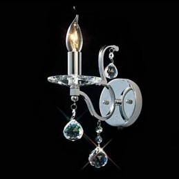Aplica de perete din cristal argintiu cu 1 lumina