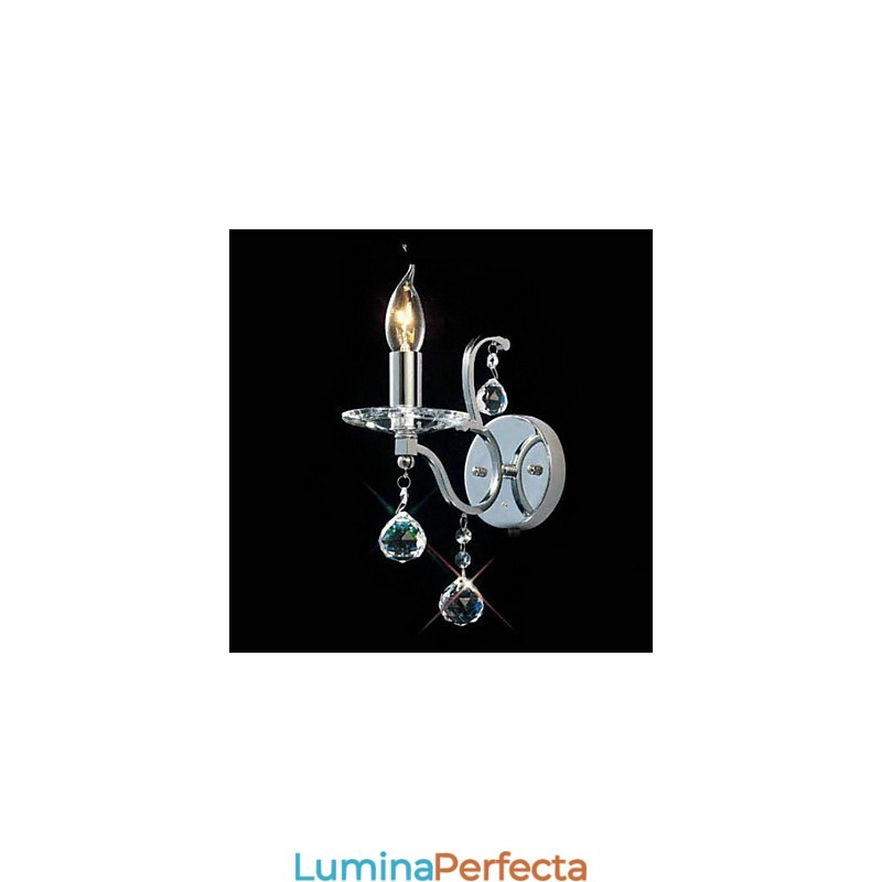 Aplica de perete din cristal argintiu cu 1 lumina