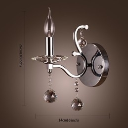 Aplica de perete din cristal argintiu cu 1 lumina