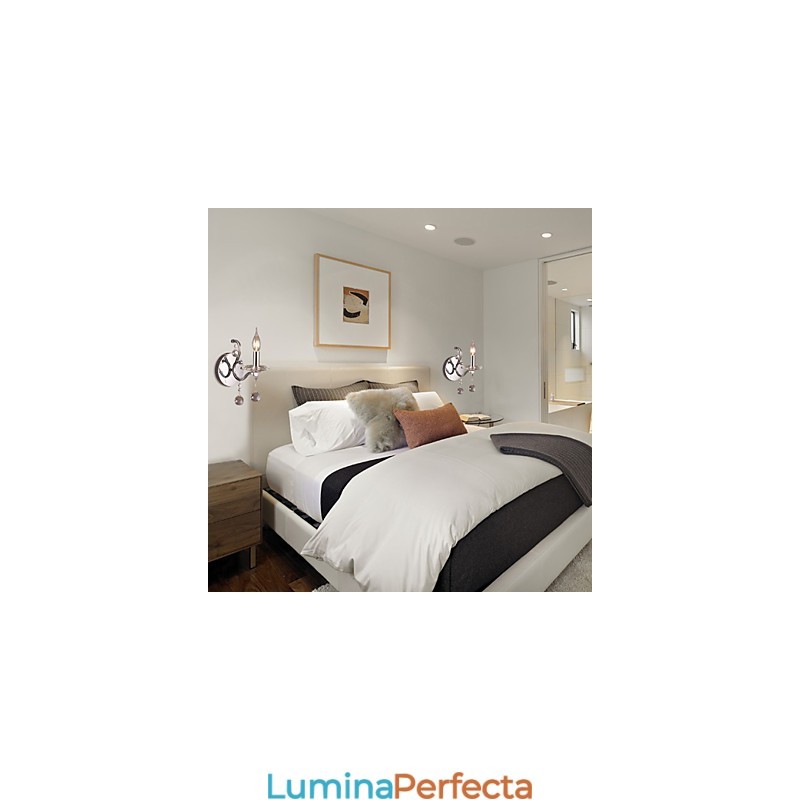 Aplica de perete din cristal argintiu cu 1 lumina