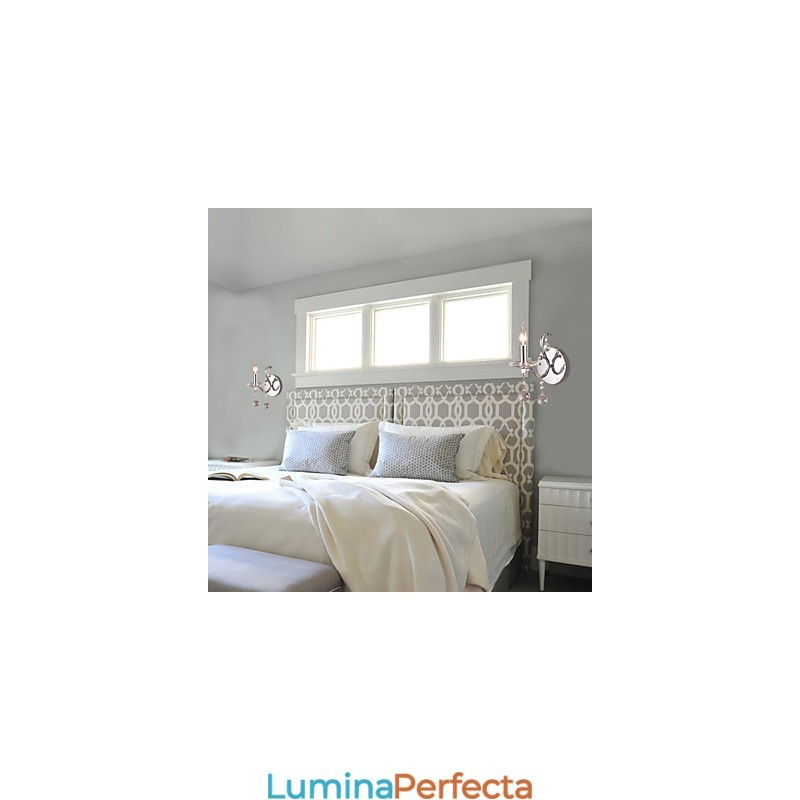 Aplica de perete din cristal argintiu cu 1 lumina