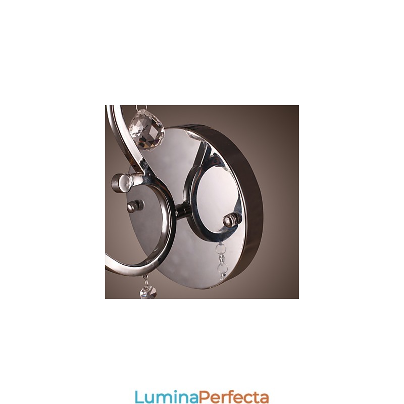 Aplica de perete din cristal argintiu cu 1 lumina