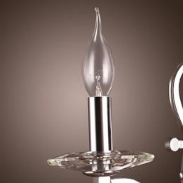Aplica de perete din cristal argintiu cu 1 lumina