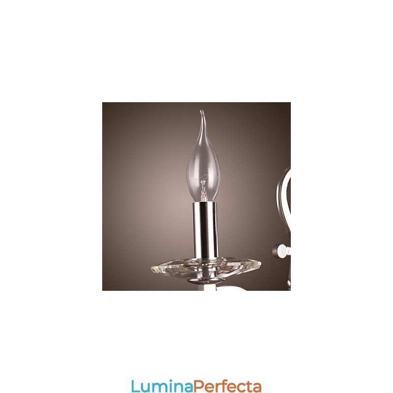 Aplica de perete din cristal argintiu cu 1 lumina