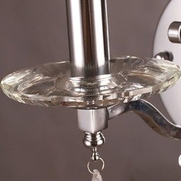 Aplica de perete din cristal argintiu cu 1 lumina