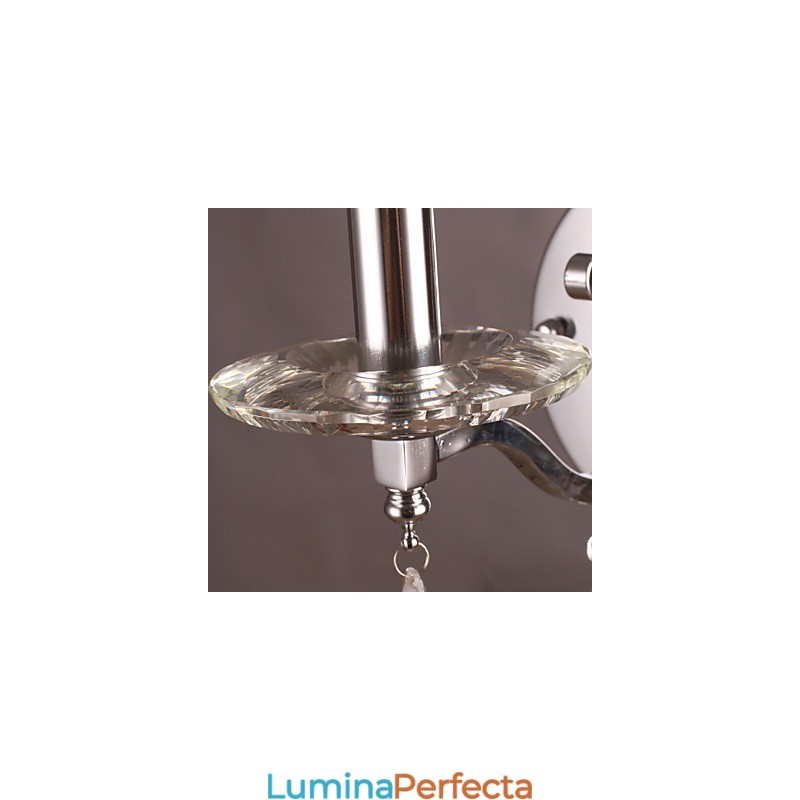 Aplica de perete din cristal argintiu cu 1 lumina