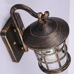 Aplică de perete de exterior, rezistentă la apă, din fier rustic, antic, lanternă de epocă, negru ruginit mat, aplice de perete pentru hol