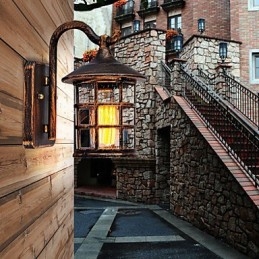 Aplică de perete de exterior, rezistentă la apă, din fier rustic, antic, lanternă de epocă, negru ruginit mat, aplice de perete pentru hol
