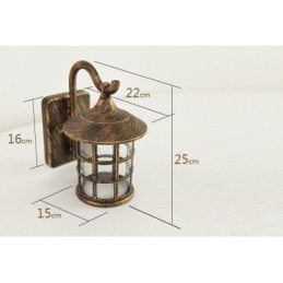 Aplică de perete de exterior, rezistentă la apă, din fier rustic, antic, lanternă de epocă, negru ruginit mat, aplice de perete pentru hol