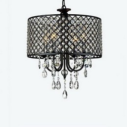 Candelabru tradițional din metal cromat din cristal