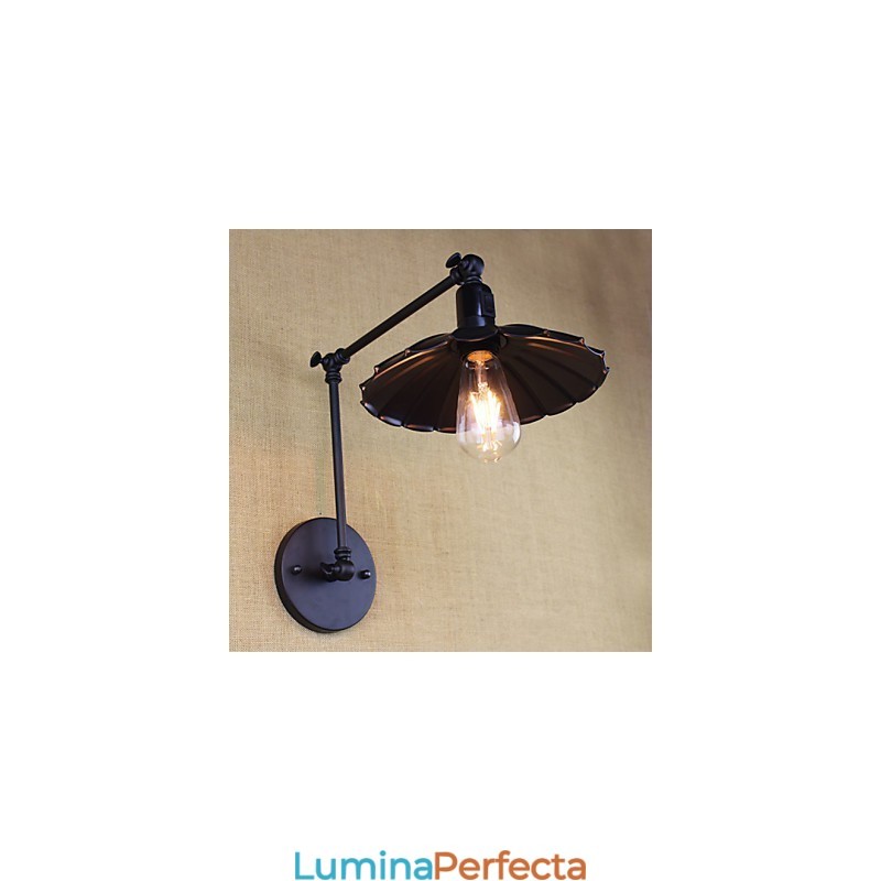 Lampă de noptieră pentru dormitor, hotel, restaurant, curea neagră mată, cu braț lung, perete dublu întrerupător