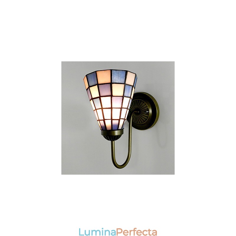 15CM Vitraliu Contemporan Si Contractat Lampa Perete Inn Patrate Albastre Si Albe Lumini
