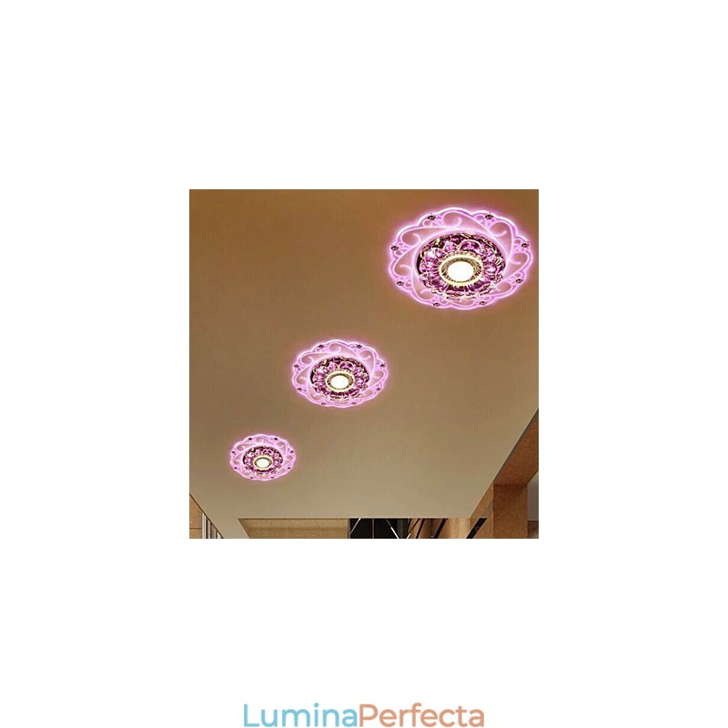 Plafoniera din cristal Spot SMD 3W Lampă creativă Tubă Lumină colorată în dom
