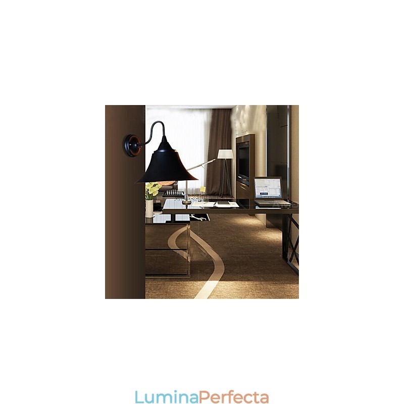 Lampă de perete Designer Duds Loft Style Ancient Black Iron Cap