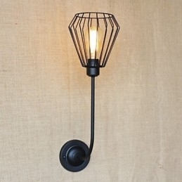 American Country Creative Iron Cot Lampă antică cu un singur cap Noptiera