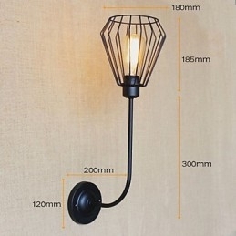 American Country Creative Iron Cot Lampă antică cu un singur cap Noptiera