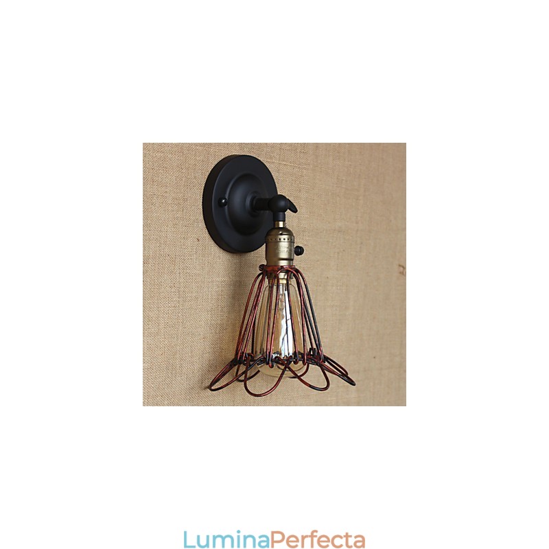 Gard în stil industrial american Plasă de fier Bronz roșu Applic decorativ de perete