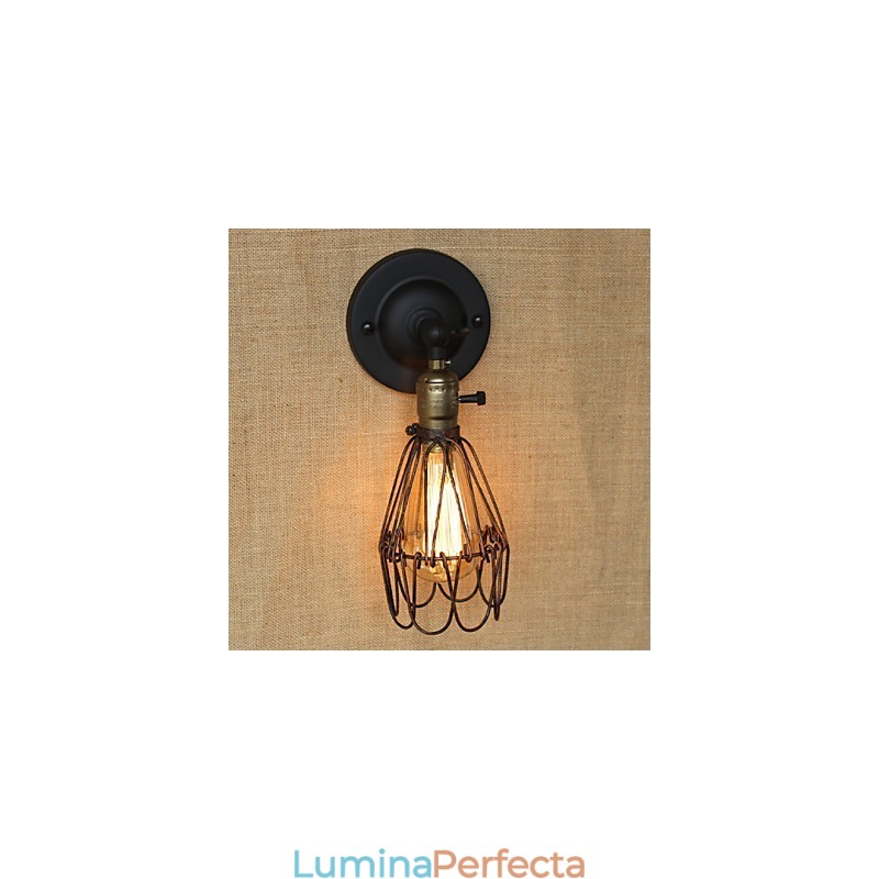 Applic decorativ de perete din plasă din fier ruginit, în stil industrial american