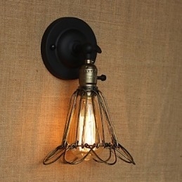 Gard în stil industrial american, plasă de fier, aplice decorativă de perete din bronz