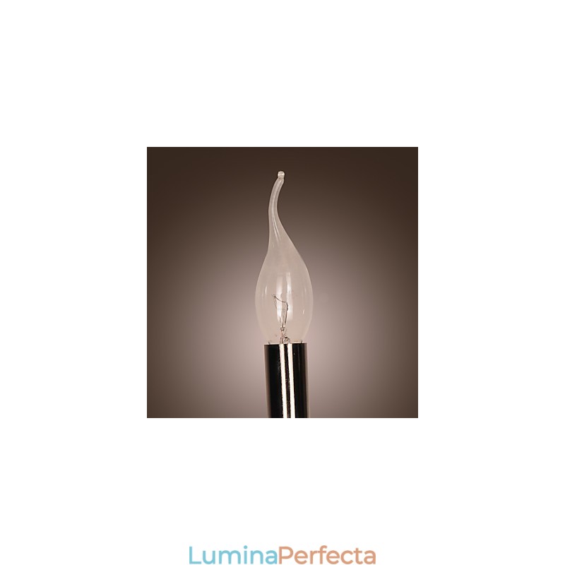 Aplica de perete din cristal negru cu bec lumanare