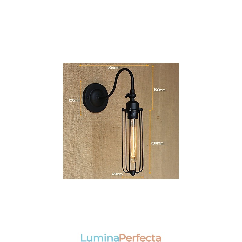 Artă Minimalist Matte Black American Country Living Room Lampă Dormitor Balcon Perete Lampă Noptieră
