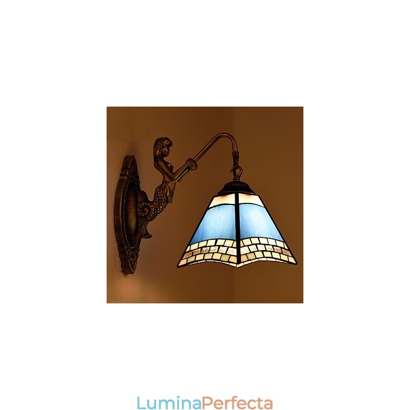 European Mediteranean Contractat Rural Creativ Fier forjat Lampă de perete Lumini din sticlă
