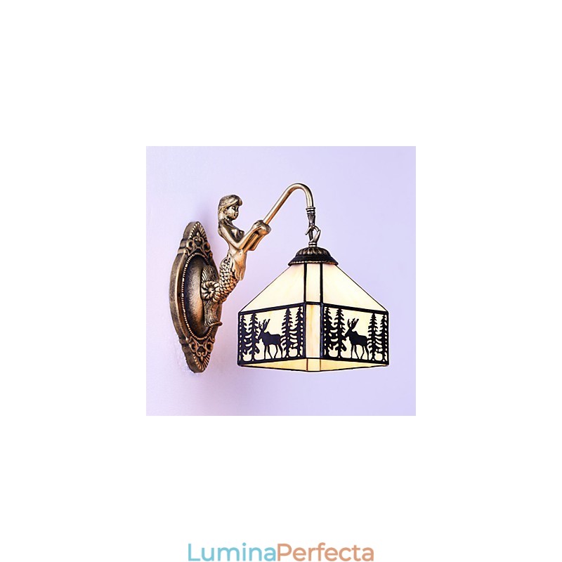 Căprior de Crăciun Contractat European Rural Creativ Fier Forjat Lampă de Perete Lumini de Sticlă